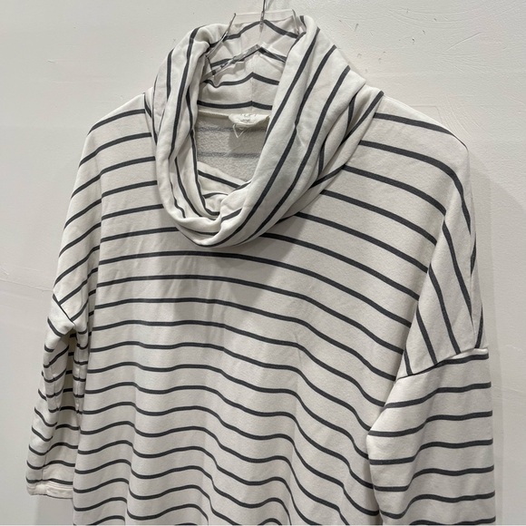 Loft Lounge Cowl Neck Stripe Soft Sweater Tunic Medium - Picture 3 of 10